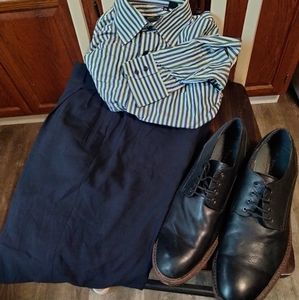Donna Karan Made in Italy dress pants 34x32 + Hugo Shirt & Aston Grey shoes 10.5